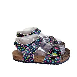 Calceo Womens Polka Dot Comfort Sandals 40 9.5 Boho Buckle Cork Footbed Granola